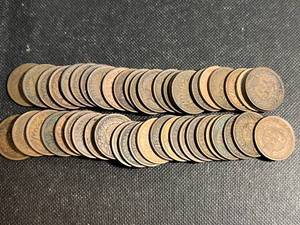 ROLL OF 50 US INDIAN HEAD CENTS