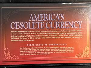 1957 US $1 BLUE SEAL SILVER CERTIFICATE