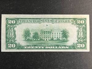 1928 US GREEN SEAL $20 GOLD CERTIFICATE