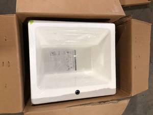 Kensington Drop-In Acrylic 25 in. 1-Hole Single Bowl Utility Sink in White customer return review pictures