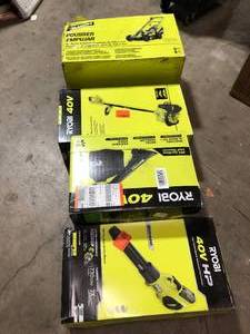 Lot of assorted Ryobi Lawn Care Tools customer returns review pictures