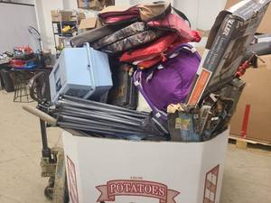 Pallet of Garage Items and Fishing Tools