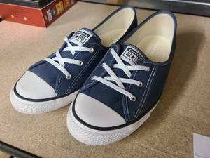 Size 10 Blue and White Converse All Stars