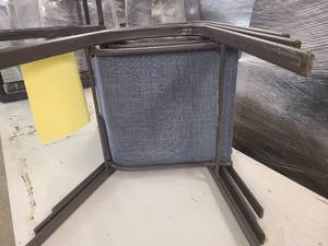 3 Metal and fabric outdoor chairs