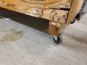 Extra large rolling wooden cabinet worktable