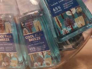 Jug of scented hand sanitizers