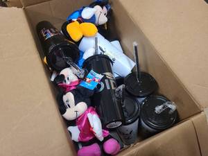 Box of Mickey Mouse and Disney Graduate Gear