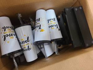 Box of Graduation themed cups and more