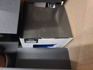 Box of Graduation themed mugs, picture frames and stuffed animals