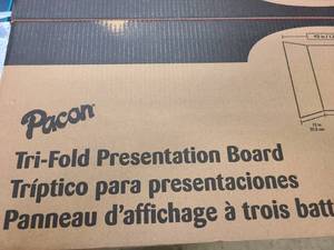 3x Pacon Tri-fold Presentation Board with red backing