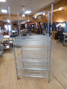 lot 17 image: 6 Tier Wire Metal Shelving