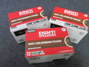 3- 12 pks 8 oClock Colombian Kcups...