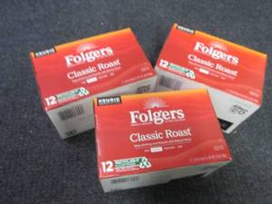 3- 12 pks Folgers Classic Roast Kcu...