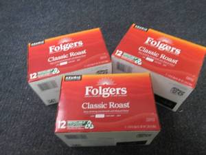 3- 12 pks Folgers Classic Roast Kcu...