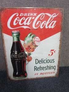Metal CocaCola Sign 16x12.5 inches...