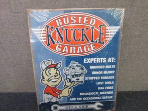 Metal Busted Knuckle Garage Sign 1...