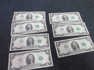 7 Sequential Uncirculated $2 Bills...