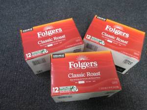 3- 12 pks Folgers Classic Roast Kcu...