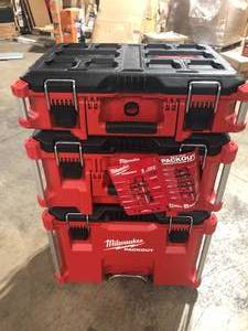 lot 1 image: Milwaukee  PACKOUT 22 in. Modular Tool Box Storage System see pictures