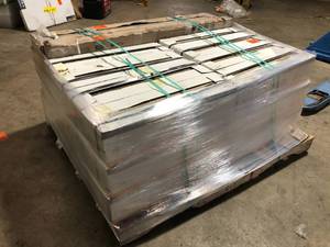 lot 23 image: Pallet with 30 Boxes of Florida Tile Home Collection Wind River Beige 6 in. x 24 in. Porcelain Floor and Wall Tile (448 sq. ft.  pallet) customer return see pictures