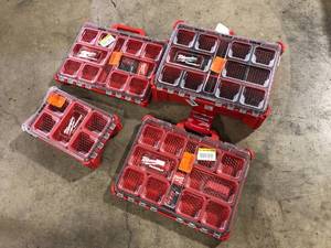 lot 32 image: Lot of Assorted MILWAUKEE PACKOUT Tool Compartments Costumer Returns See Pics