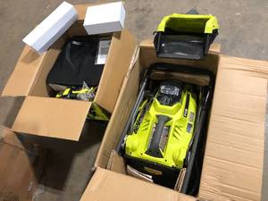 lot 34 image: Lot of Assorted Ryobi mower and land Equipment Costumer Returns See Pics