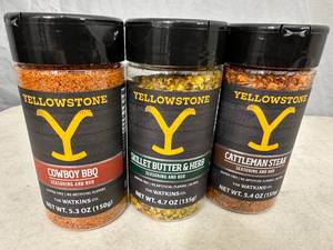lot 17 image: 3 New Yellowstone Theme BBQ  Grilling Spices