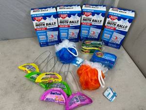 lot 19 image: New Moth Balls, Sponges, Bowl Fresh, Etc