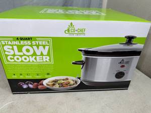 lot 27 image: New Stainless Steel 4 Quart Slow Cooker (Crockpot)