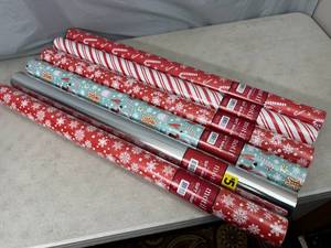 lot 73 image: 6 New Rolls of Premium Christmas  Holiday Gift Wrap  Wrapping Paper
