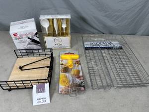 lot 86 image: New Coffee Maker, Pineapple Tool, Cutlery and Tray, Etc.