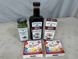 lot 149 image: New Watkins Baking Vanilla, Food Coloring, Sprinkles