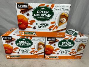 lot 166 image: 30 Keurig Green Mountain Coffee K-Cups - Pumpkin Spice