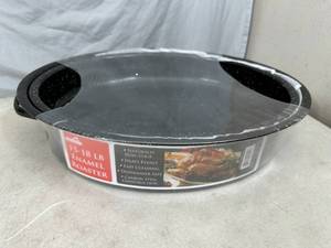 lot 217 image: New Large Enamel Roaster Pan with Lid