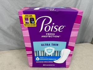 lot 241 image: New Box of 60 Poise Feminine Pads