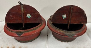 3 Vintage Oriental Round Boxes