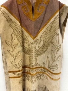 Vintage Leather Mexican Poncho