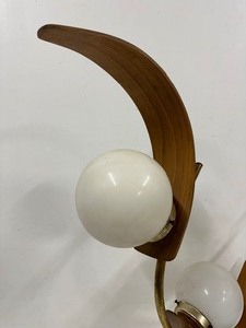 Pair of Mid Century Bentwood Flower Lamps