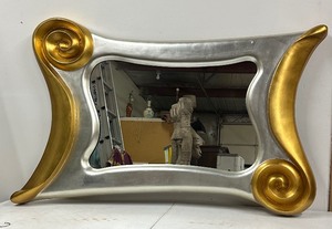HUGE Gold and Silver Post Modern Mirror