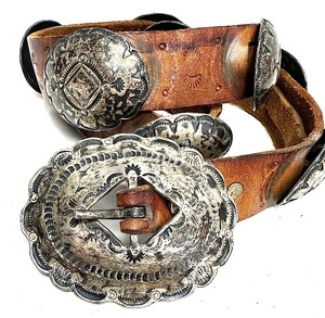 AMAZING Vintage Signed Sterling Silver Southwestern Concho Belt