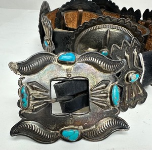 LARGE Vintage Sterling Silver Southwestern Concho Belt