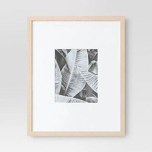 lot 24 image: 16 x 20 Matted to 8 x 10 Poster Frame Light Wood - Threshold