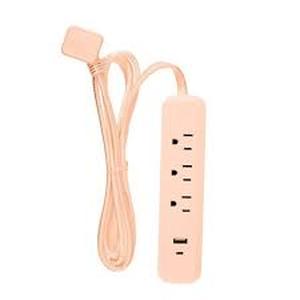 lot 33 image: Pair of Globe Electric 6 3 Outlet Extension Cords - Sage