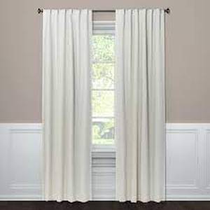 lot 58 image: 1pc Blackout Aruba Window Curtain Panel - Threshold - Sour Cream - 50 in W x 95 in L