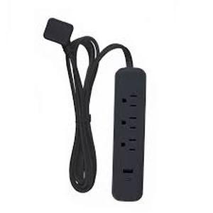 lot 31 image: Pair of Globe Electric 6 3 Outlet Extension Cords - Black