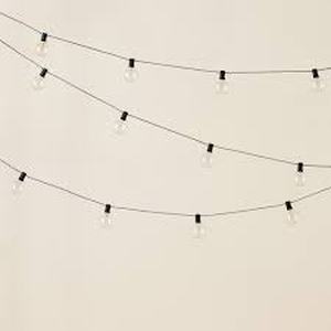 lot 49 image: Two Sets 10ct Incandescent IndoorOutdoor Orb String Lights BlackWhite - Hearth & Hand with Magnolia