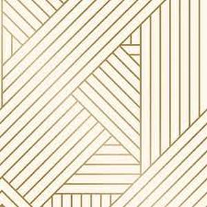 lot 89 image: Metallic Ribbon Peel & Stick Wallpaper GoldIvory - Project 62