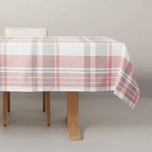 lot 77 image: 60x84 Festive Plaid Rectangular Christmas Tablecloth RedGreenCream - Hearth & Hand with Magnolia