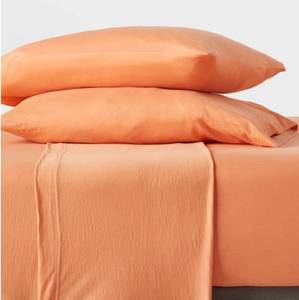 lot 121 image: Solid Jersey 4 pcs Sheet Set Full Size Room Essentials - TWIN SIZE