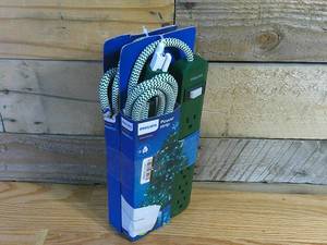 lot 147 image: TWO (2) Philips 6 6-Outlet Power Strip Braided Cords - GreenWhite